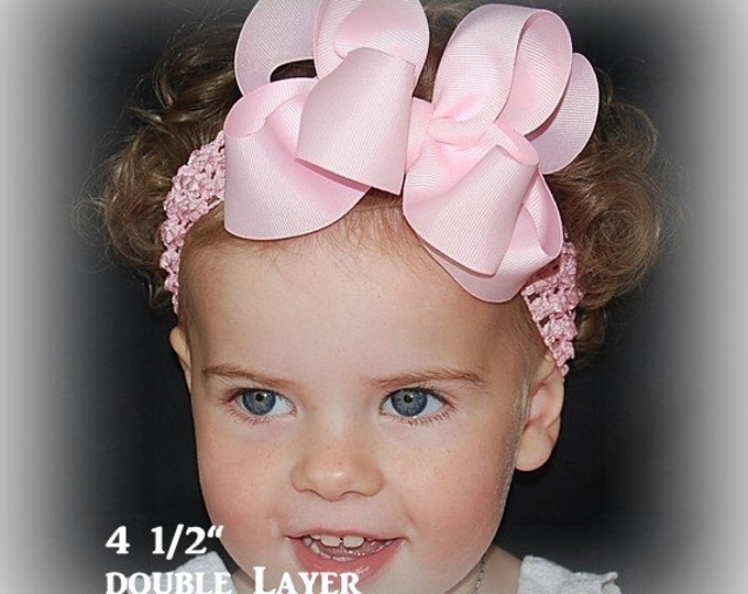 Double Layered Hairbows Big and Lush Boutique Hair Bows Big Large Lot Set Wholesale You Choose from over 100 Colors Wholesale