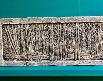Woods ceramic porcelain relief forest tree tile