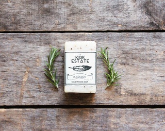 Rosemary, Feather, small bar, handmade soap, cold process soap, all natural soap, lightly scented, herbal soap, vegan soap, small batch