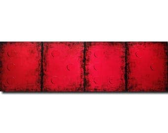 Original Large abstract Braille painting - 20 X 64 Inches-by Artist JMJartstudio- LOVE -Wall art- Custom-