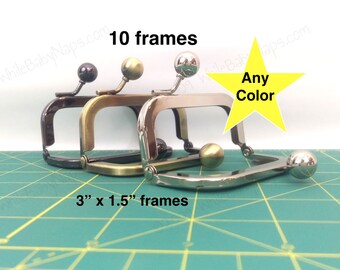 10 of 3x1.5 nickel metal coin purse frames