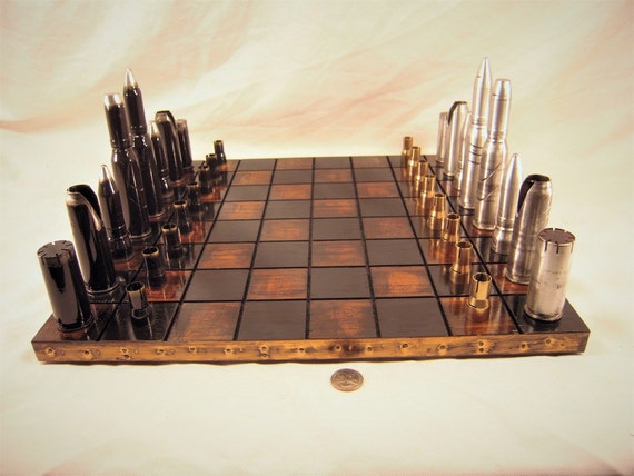Large caliber bullet shell chess pieces set 4 Optional 17 