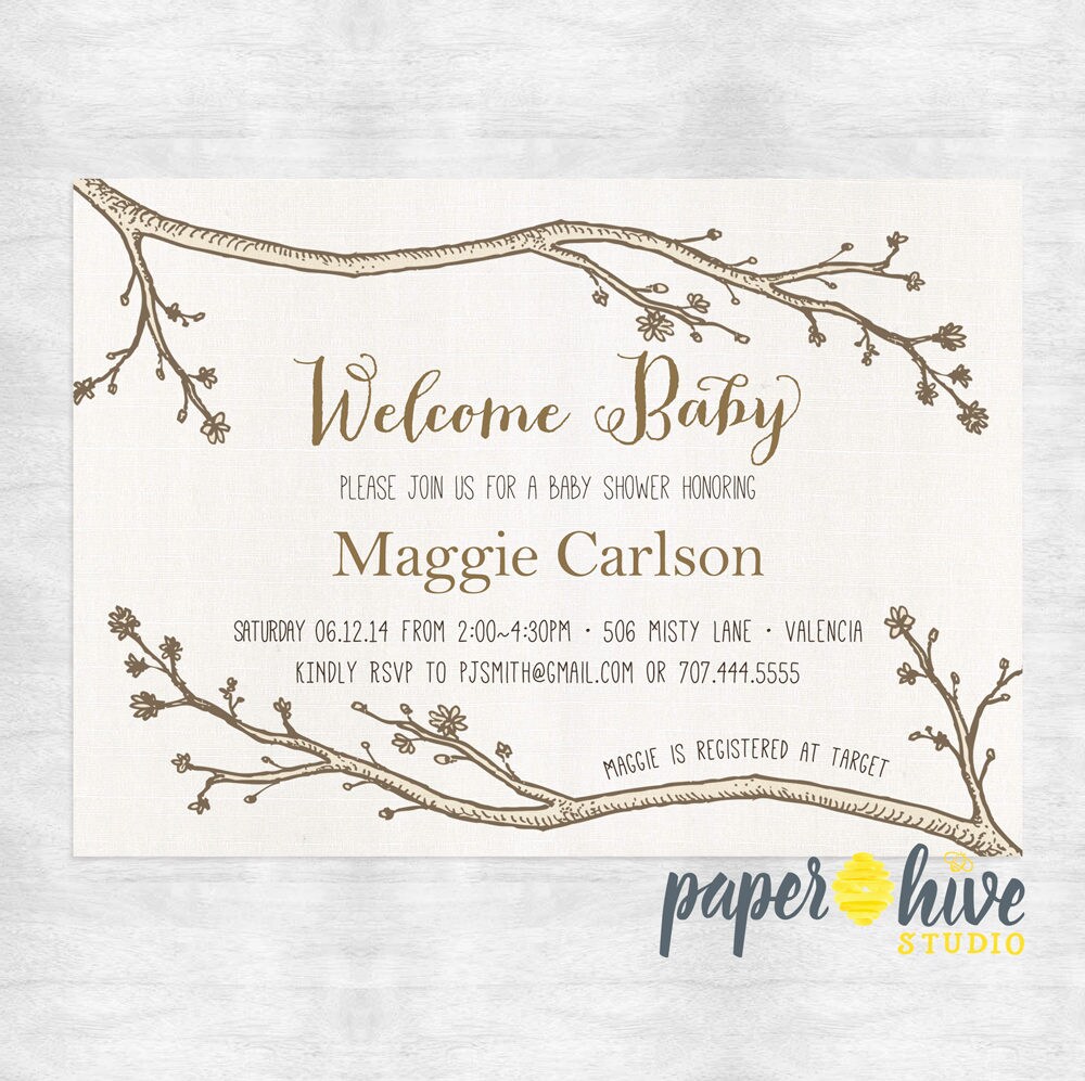 woodland baby shower invitation / nature inspired baby shower