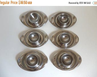 Set of 6 Vintage WMF Cromargan Germany Chrome Egg Cups