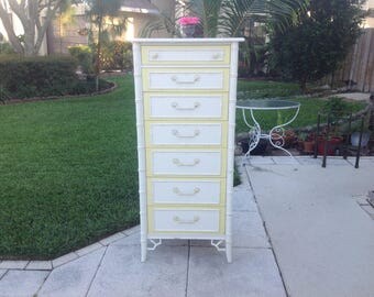 THOMASVILLE LINGERIE DRESSER / Faux Bamboo Lingerie Dresser / Faux Bamboo Chest / Hollywood Regency Style at Retro Daisy Girl
