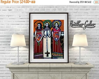 50% Off Today- Mexican Folk Art - Mexican Angel Folk Art Art Art Print Poster by Heather Galler (HG646)