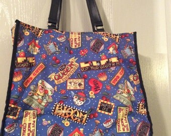 Mary Engelbreit tote bag large purse rare includes most ME designs/retired style htf