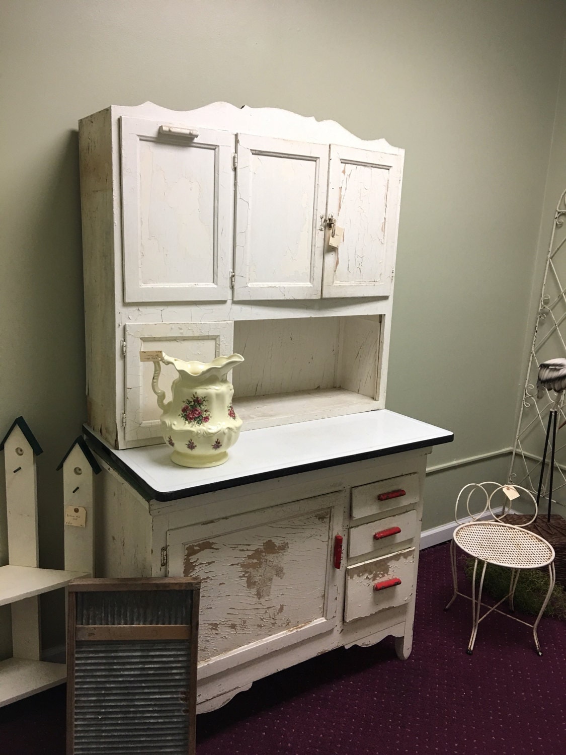 Antique Hoosier Cabinet White W Enamel Counter By MyVintageAlcove   Il Fullxfull.1184398127 Mu2j 