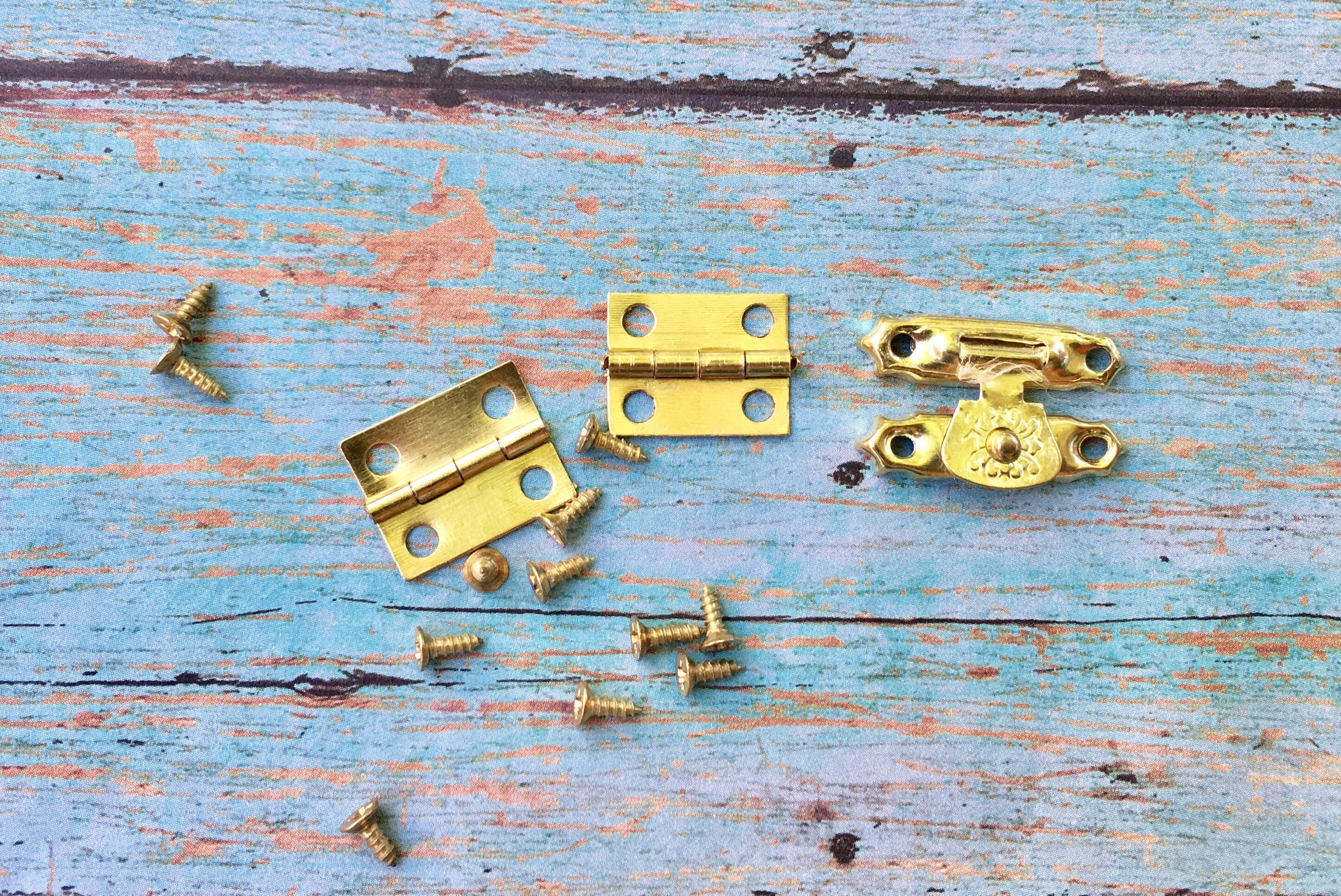 Brass Hinges 4 Piece Set Box Hinges Box Closures Small Hinges