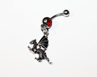 Dragon Belly Button Ring, Medieval Belly Rings, Body Jewelry, Mythology, Dragons, Navel Piercing