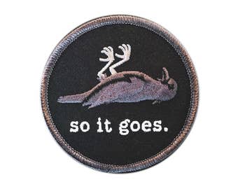 so it goes. iron on embroidered patch Kurt Vonnegut