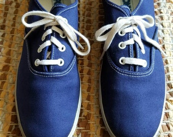 Vintage Pony Canvas Sneakers//Navy Blue//Size 10//VTG