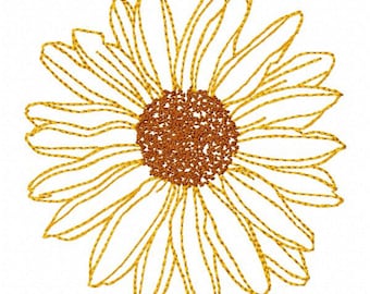 Sunflower Machine Embroidery Design - Instant Download