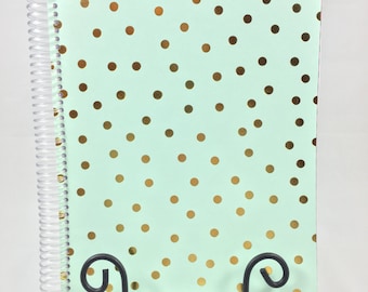 Bullet Journal, Planner - Light Green and Gold Bullet Journal, Planner, Notebook