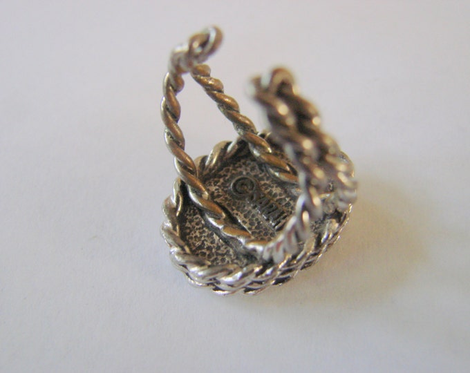 Vintage Sarah Coventry Blue Floral Adjustable Ring Silver Tone Rope Twist Jewelry Jewellery