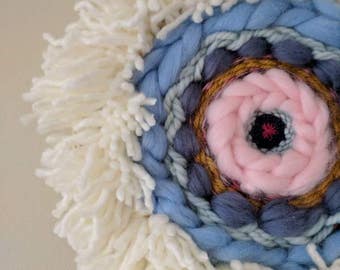 Sea anemone wall hanging / woven art / weave textile