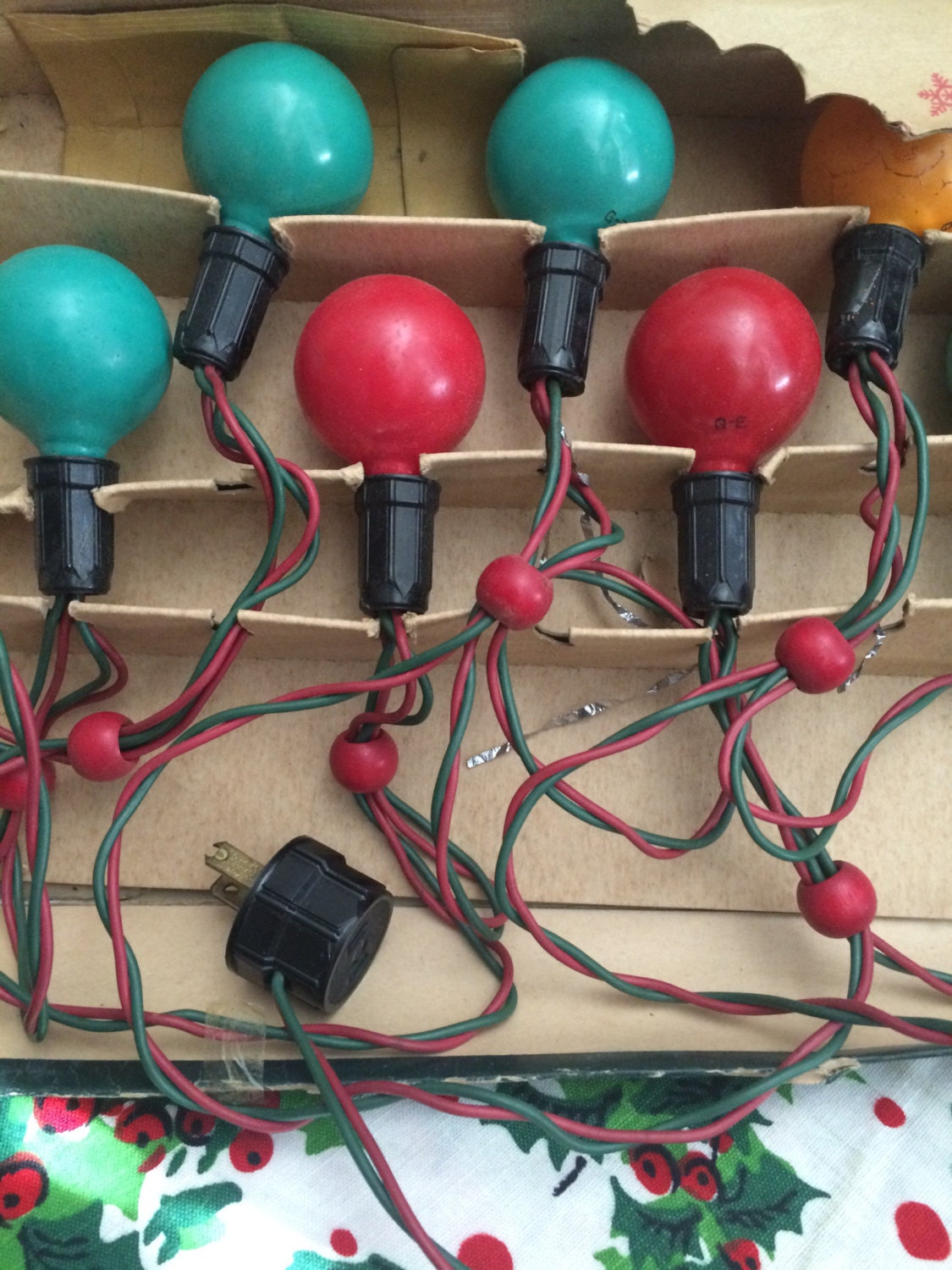 Vintage Christmas Lights/ 2 Sets of 7 Light Indoor Candelabra Lights