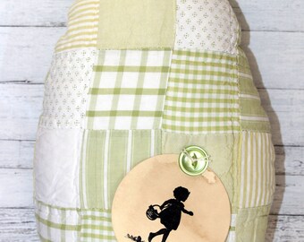 Large Primitive Vintage Quilted Easter Egg