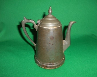 One (1), Civil War Era, Metalware, Tea Pot, Stamped; "MANNING". For Display Purposes Only.