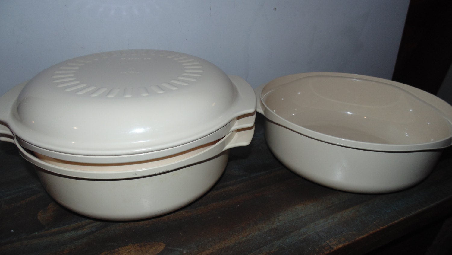 Vintage Tupperware 1 3/4 qt. Stack Cooker steamer Four piece