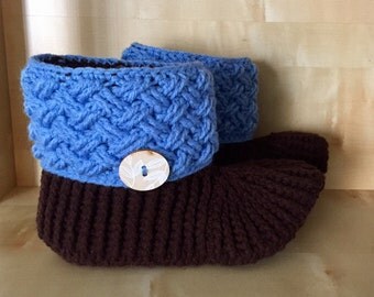 Women's Slipper Boots, Celtic Weave Slipper Boots, Ladies Slippers, Non Slip Slippers, House Shoes, House Slippers, Gifts for Women