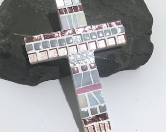 Girl Baptism Gift, Pink Gray Wall Cross, Baptism Cross, Baptism Gift Girl, Gift from Godparents, Dedication Gift, Christening Gift