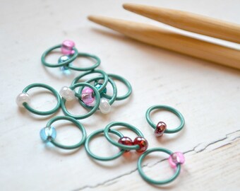 Knitting Stitch Markers / Sweet as Candy / Dangle Free - Snag Free - Colorful Knitting Stitch Markers - Small Medium Large Sizes Available