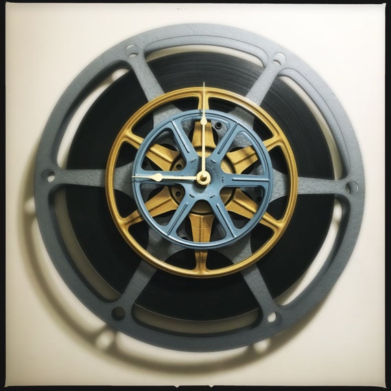 Film Reel Wall Clock Movie Lover Gift Mid by DreamGreatDreams