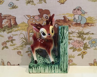 Vintage Deer Bookend Kitsch Bambi Reindeer Fawn