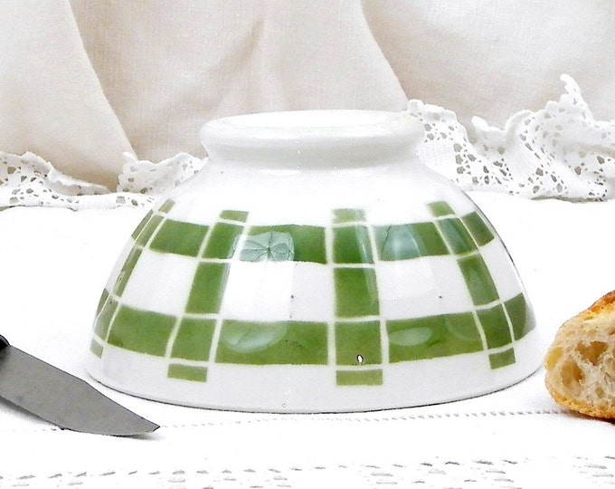 Antique French Ceramic Hand Painted Café au Lait Coffee Bowl, French Country Cottage Latte Digoin Bol, Rustic Farmhouse Decor, Digoin,