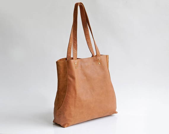 SALE / Brown leather Tote bag Soft leather bag Woman Bag