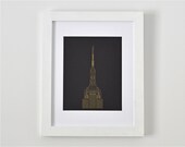 Empire State Building Wall Art Embroidery - Silver or Gold
