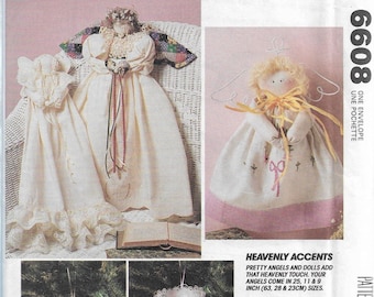 McCall's Crafts 6608 Heavenly Accents Pretty Angel Dolls Sewing Pattern 1993 Uncut