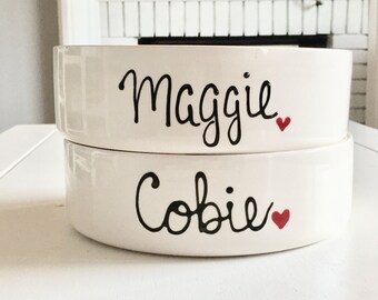 Custom Dog Bowl, Pet Bowls Personalized- Handmade Dog Bowls - Ceramic Cat Bowls- Personalized Dog Bowls- Personalized Cat Bowls- Food Bowl
