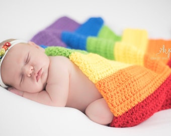 Crochet Rainbow Baby Blanket