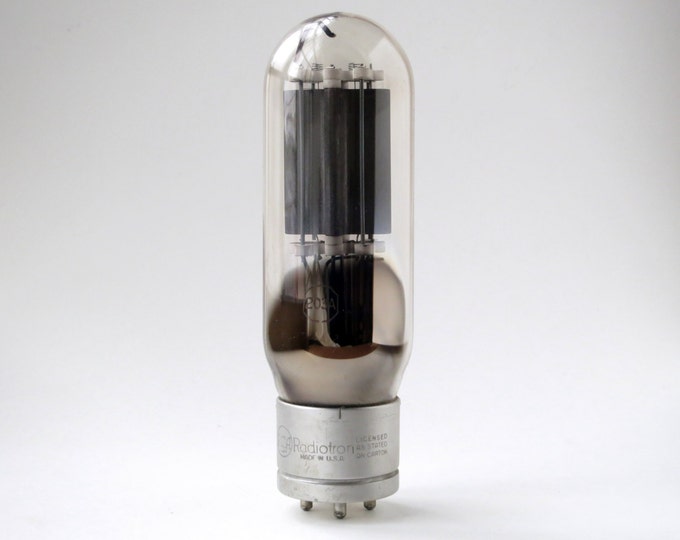 RCA 203A vacuum tube - large glass transmitting tube for RF power amplifiers, oscillators and modulators developed in the late 1930's