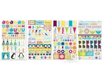 Make A Splash - Pool Stickers - Summer Stickers - Clear Planner Stickers - Scrapbooking Stickers - Bo Bunny - 315426