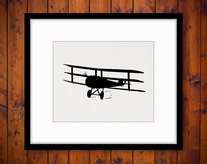 Digital Image Antique Airplane Silhouette Download Plane Illustration Graphic Printable Vintage Plane Clip Art Jpg Png Eps HQ 300dpi No.3353