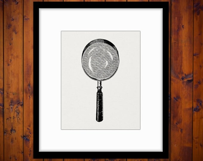 Digital Image Magnifying Glass Graphic Illustration Printable Download Antique Clip Art Jpg Png Eps HQ 300dpi No.1274