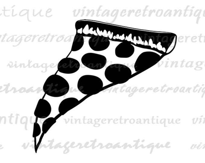 Pizza Digital Printable Download Slice of Pizza Graphic Image Artwork Vintage Clip Art Jpg Png Eps HQ 300dpi No.4336