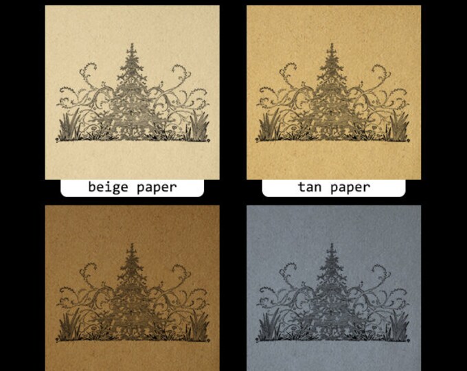 Christmas Tree Digital Image Download Printable Graphic Vintage Clip Art Jpg Png Eps HQ No.2400