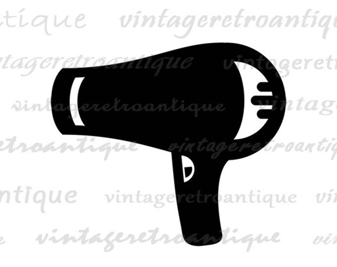 Printable Digital Blow Dryer Graphic Salon Hairdresser Download Barber Image Vintage Clip Art Jpg Png Eps HQ 300dpi No.4315