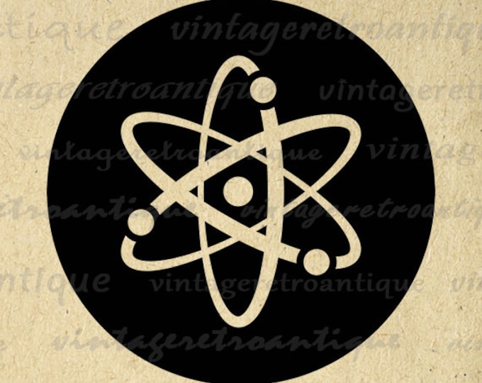 Printable Image Atoms Molecule Symbol Download School Science Education Graphic Digital Vintage Clip Art Jpg Png Eps HQ 300dpi No.4367