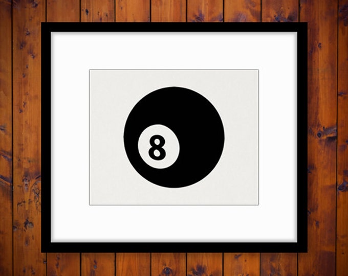 Eight Ball Graphic Printable Download Digital Billiards Pool Image Vintage Clip Art Jpg Png Eps HQ 300dpi No.4006