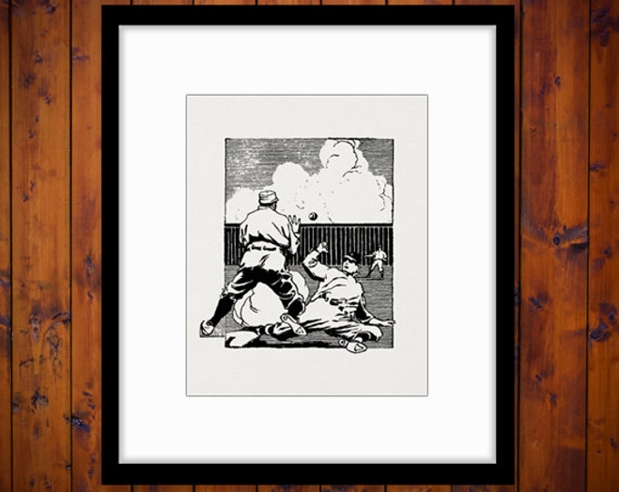 Baseball Digital Image Download Collage Sheet Sliding Home Printable Graphic Jpg Png Eps HQ 300dpi No.3726