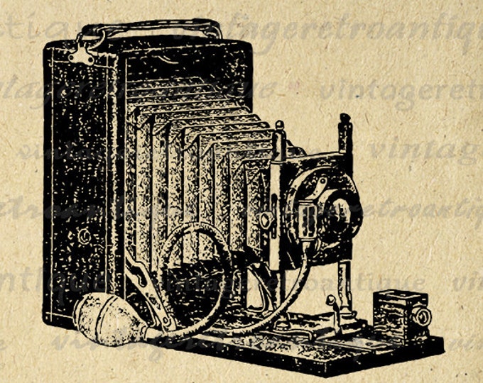 Antique Camera Graphic Image Download Printable Digital Vintage Clip Art Jpg Png Eps HQ 300dpi No.1273