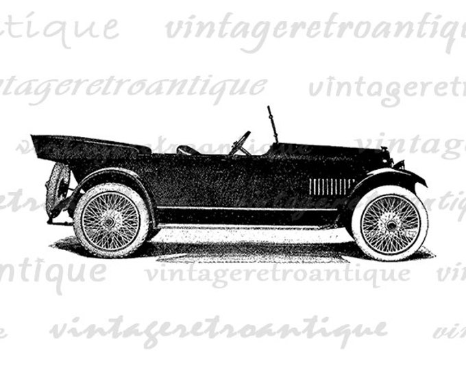 Printable Image Convertible Car Graphic Download Digital Antique Clip Art for Transfers Making Prints etc HQ 300dpi No.3447