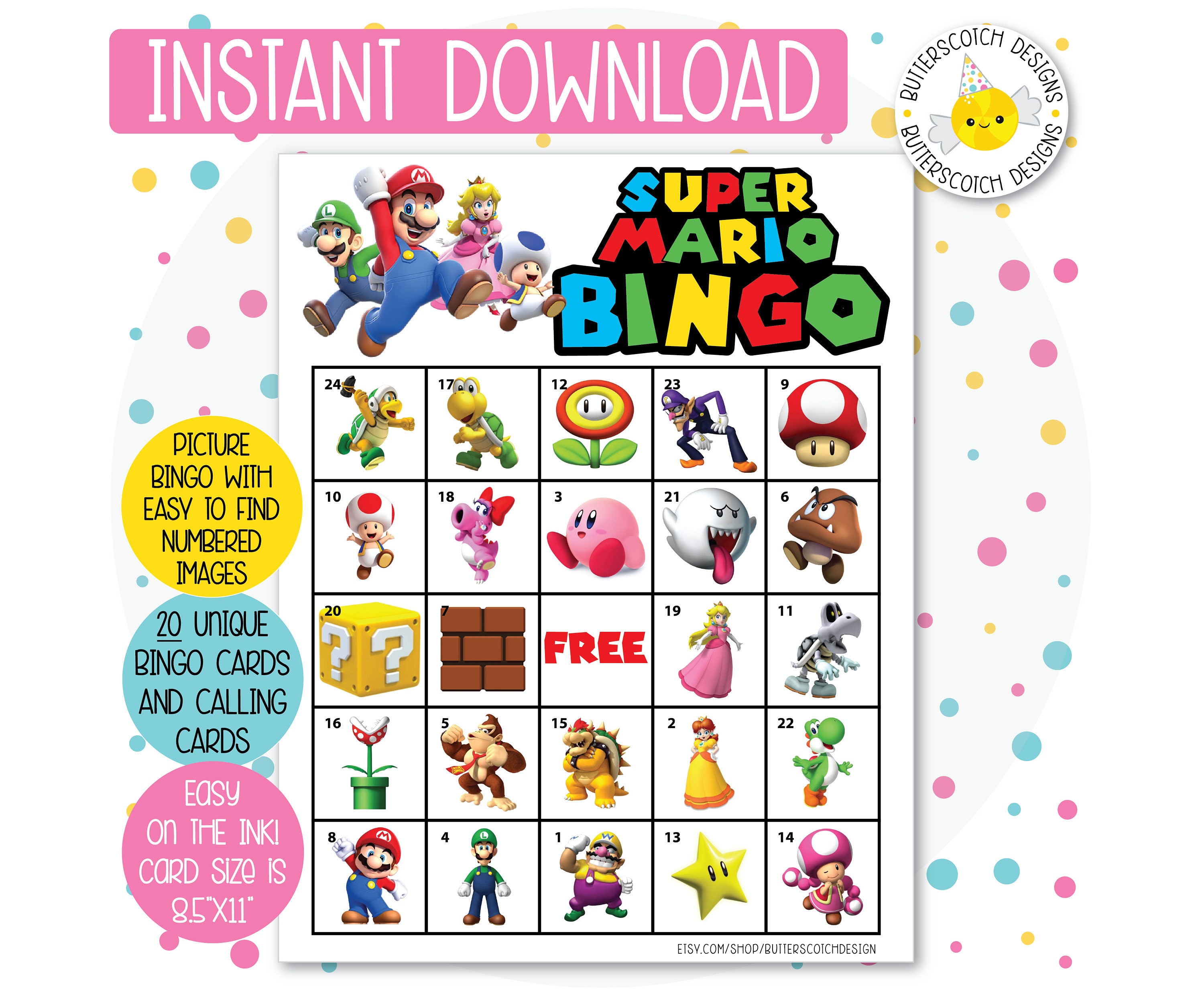 Mario Bingo Printable Printable Word Searches