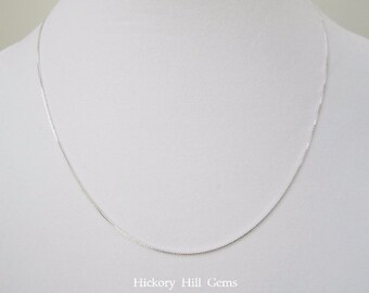 20 inch chain Sterling Silver chain necklace Box chain 20" necklace chain .925 Sterling Silver necklace, 20 inch chain, box link necklace