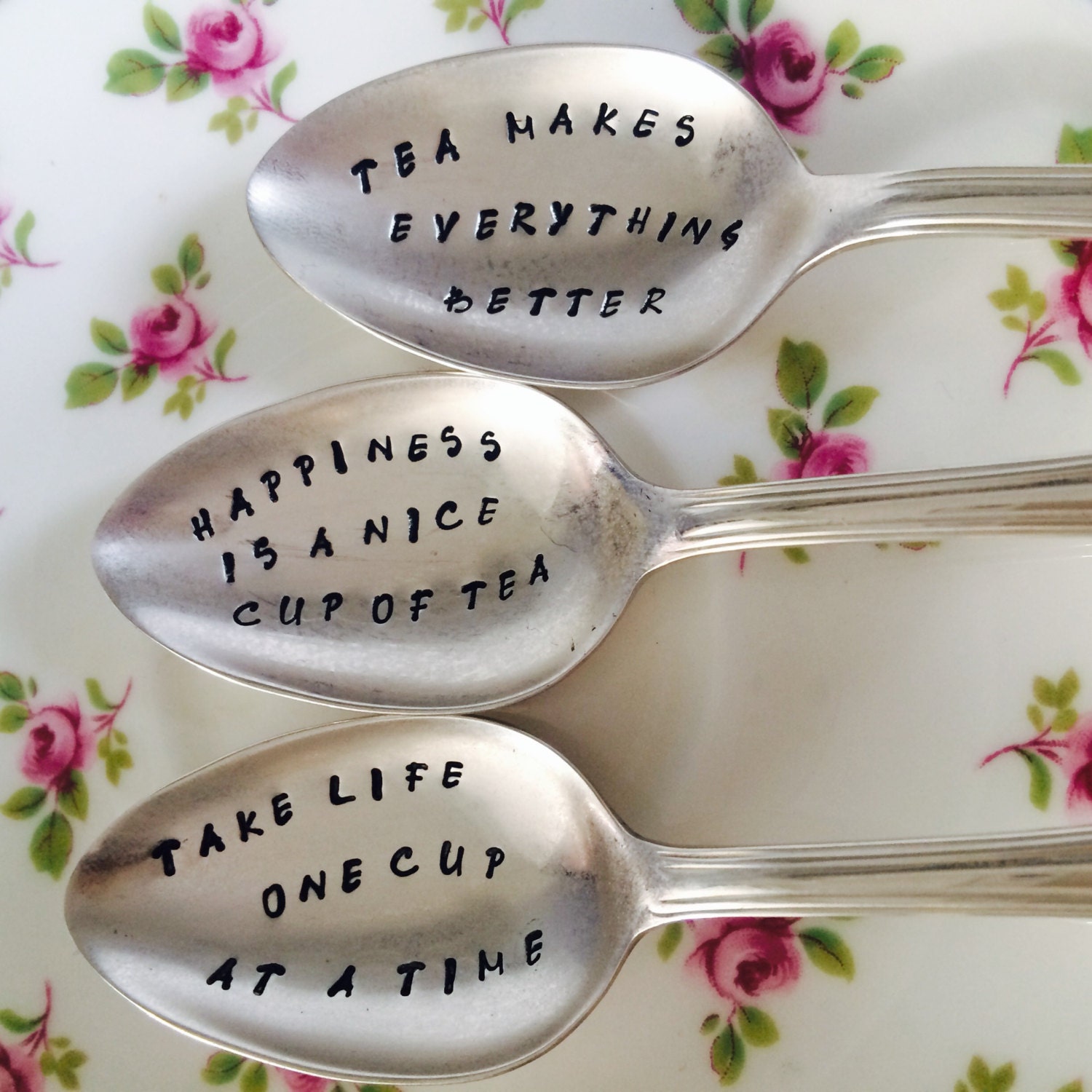 Personalised Silverplated Tea Spoon. Stamped by VintageCandy2u